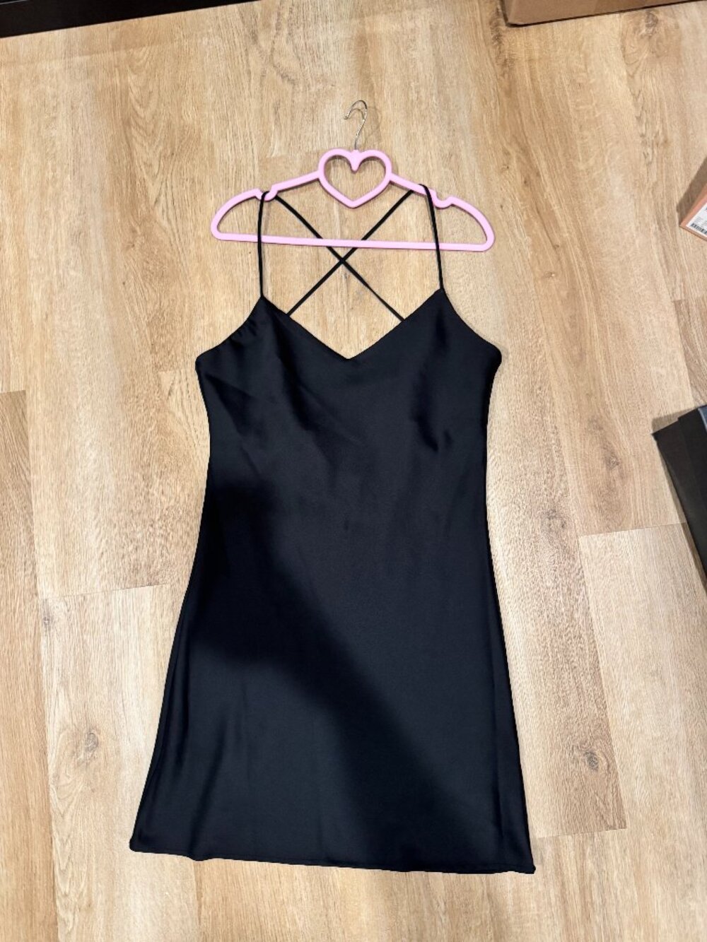 Topshop Black Satin Mini Slip Dress - 6 - NWOT